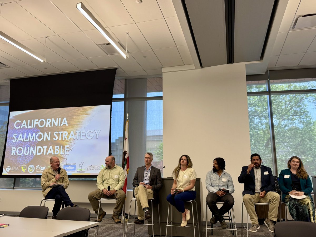Aleumer's tweet image. Great to have the @TheKarukTribe talk about Klamath Dam removal and protecting flows on the Scott and Shasta Rivers at @CalNatResources #SalmonStrategy Roundtable. #AB263