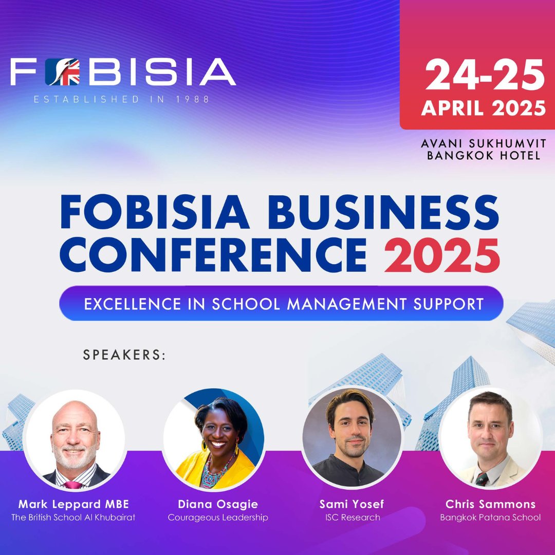 FOBISIA1's tweet image. The FOBISIA Business Conference 2025 begins today!
We’re delighted to welcome delegates from across our Member Schools for two days of inspiring keynotes, practical workshops, thought-provoking discussions, and valuable networking.