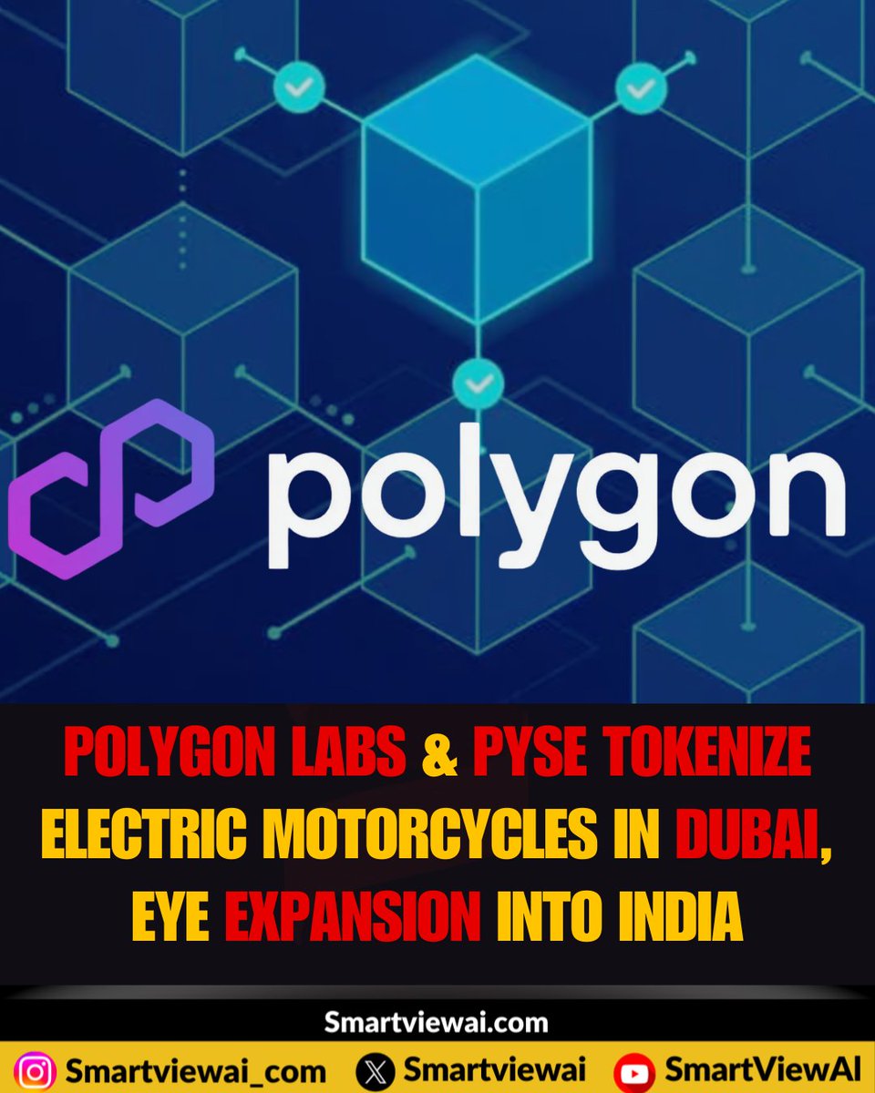 smartviewai's tweet image. 🚨LATEST NEWS: 🔗⚡ Polygon Labs x Pyse are bringing electric delivery bikes in Dubai on-chain! They&apos;re tokenizing green EVs, blending blockchain with real-world assets — and next stop: India’s booming market! 🇮🇳🚴‍♂️🌱 #Polygon #Pyse #EV #Blockchain #Sustainability