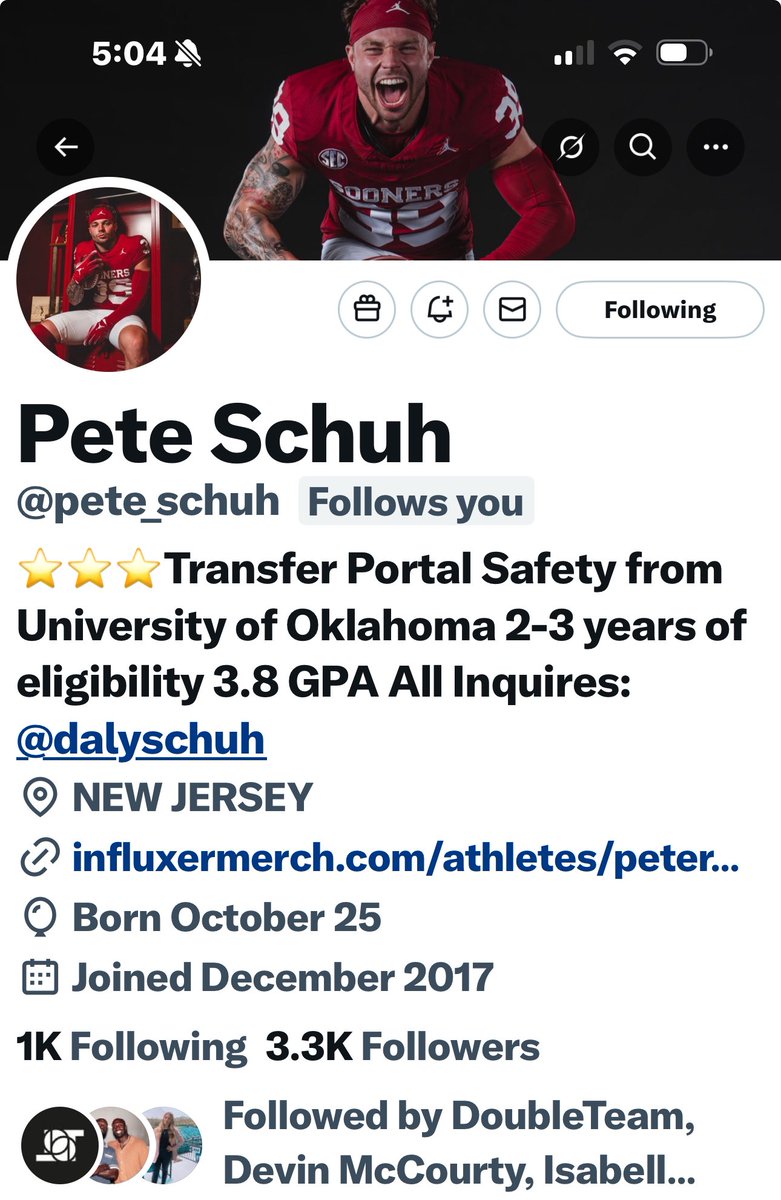 New zip. Same mission. Countdown is started…<a href="/pete_schuh/">Pete Schuh</a> what colors am I rockin next? #TransferPortal #NextChapter