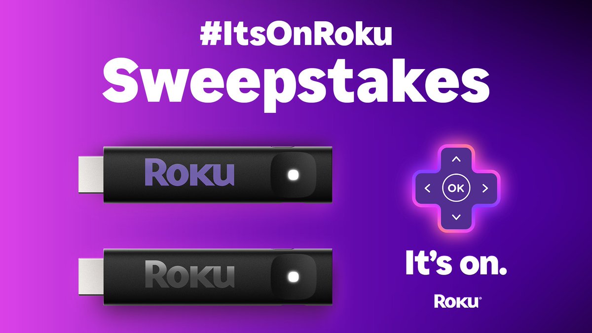 ✨ SWEEPSTAKES ✨

The new Roku Streaming Stick and Roku Streaming Stick Plus are now available for pre-order: roku.com/itson

To enter for a chance to win our latest players, tell us what you'd stream first using hashtag #ItsOnRoku in the replies.