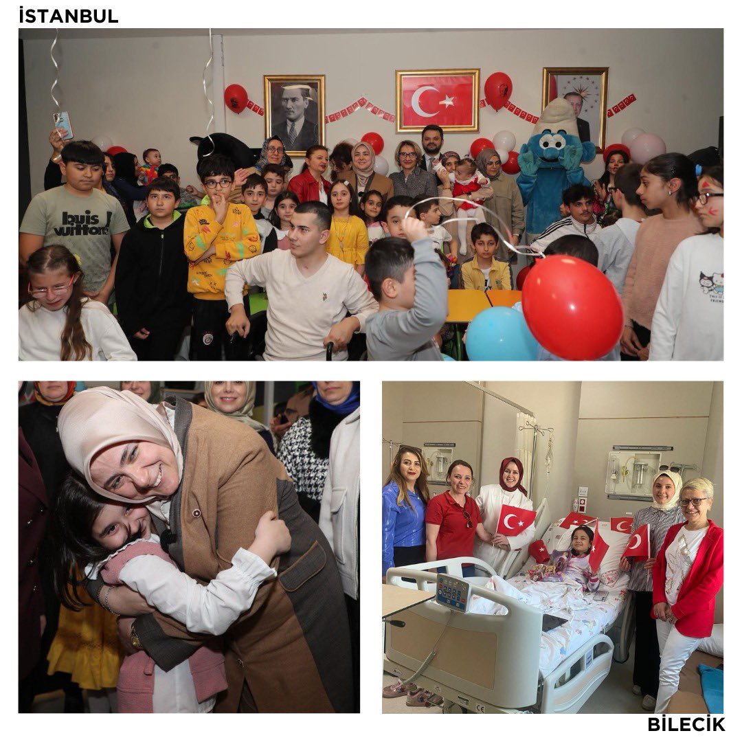 AKKADINGM's tweet photo. 23 Nisan sevincini sadece meydanlara değil, hastane odalarındaki minik kalplere de taşıdık.

AK Parti Kadın Kolları olarak 81 ilde hastanede tedavi gören çocuklarımızın bayram sevincine ortak olduk.

İyi ki varsınız çocuklar, bayramınız kutlu olsun! 🥰 https://t.co/oaGfaPZhzE