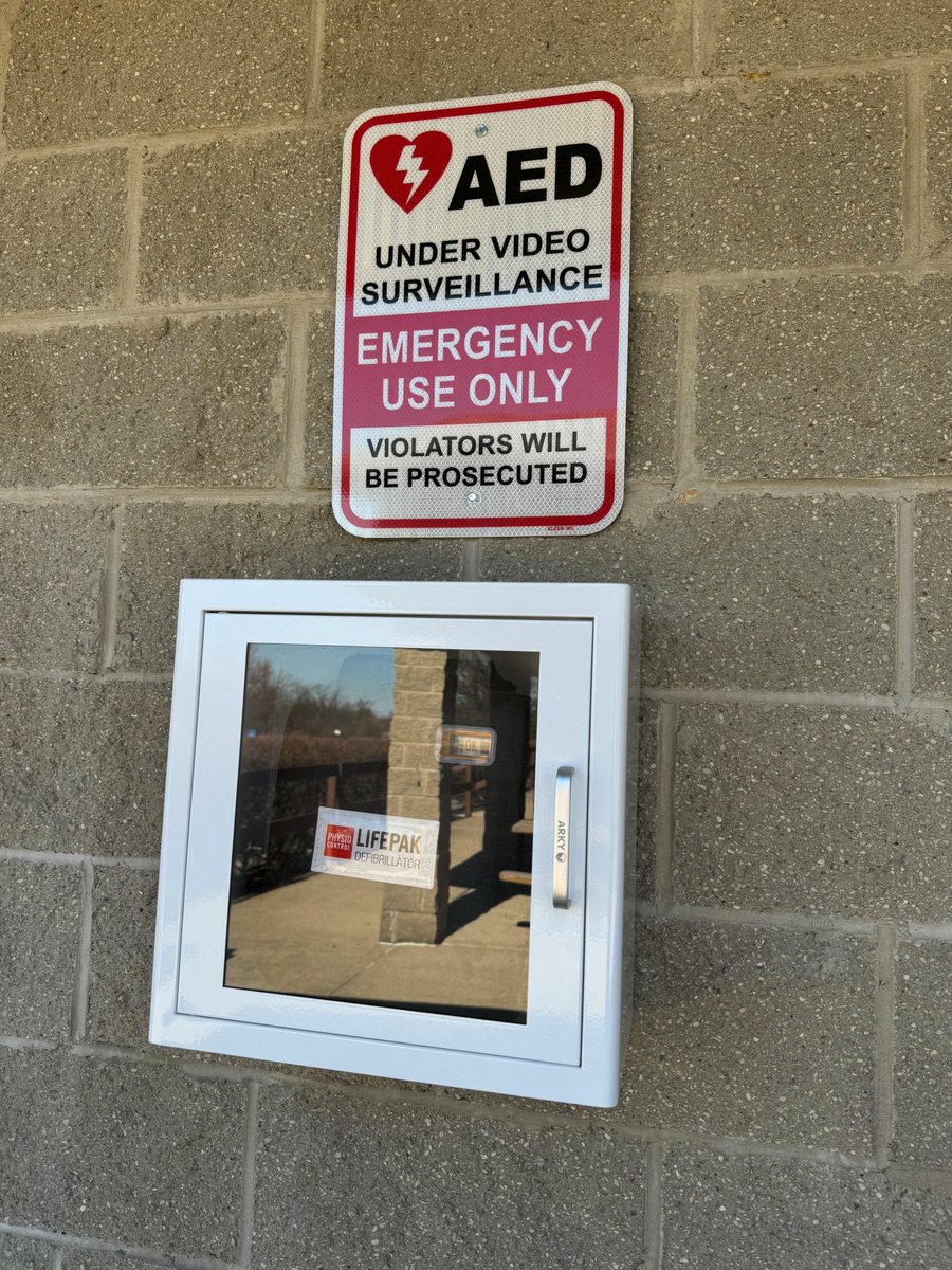 We loved spotting an AED in Crescent Springs' Lou Hartfiel Memorial Park. The park offers walking trails, a basketball court, soccer field, &amp; picnic areas, so the AED can literally help save a life if someone in the park experiences a cardiac emergency. Does your favorite park
