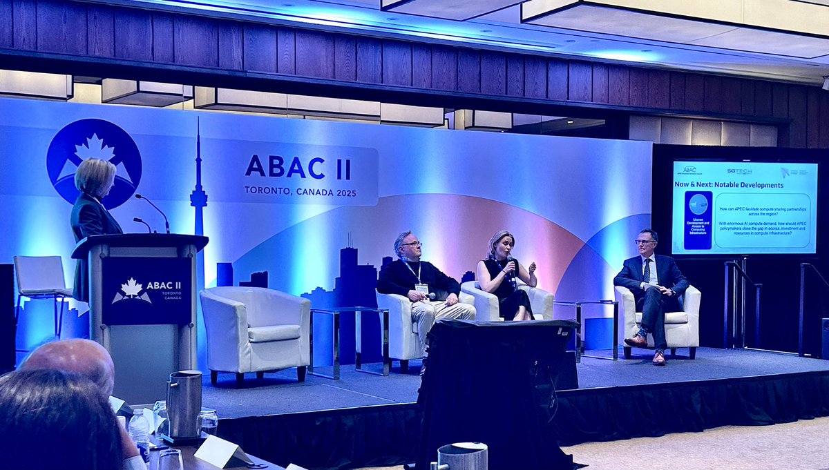 APECBiz's tweet image. AIDWG organized a roundtable on the side of ABAC 2 to examine the key digital trends shaping the digital economy, the implications for businesses and societies, and the policy recommendations needed to navigate today’s complex geopolitical and technological landscape. The 2025…