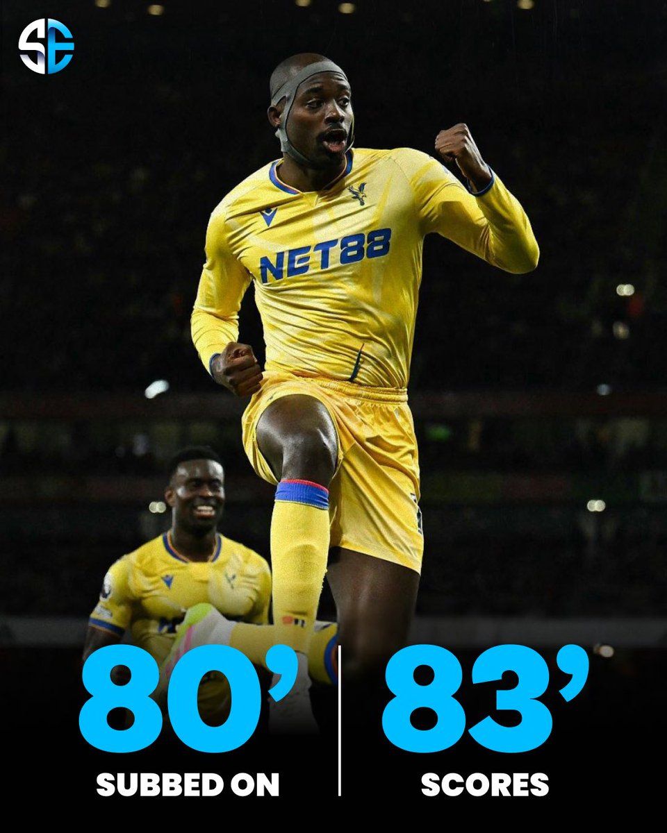 Instant impact from Jean-Phillipe Mateta. What a season he’s having for Crystal Palace 👀

#CPFC #Arsenal #CRYARS #PL