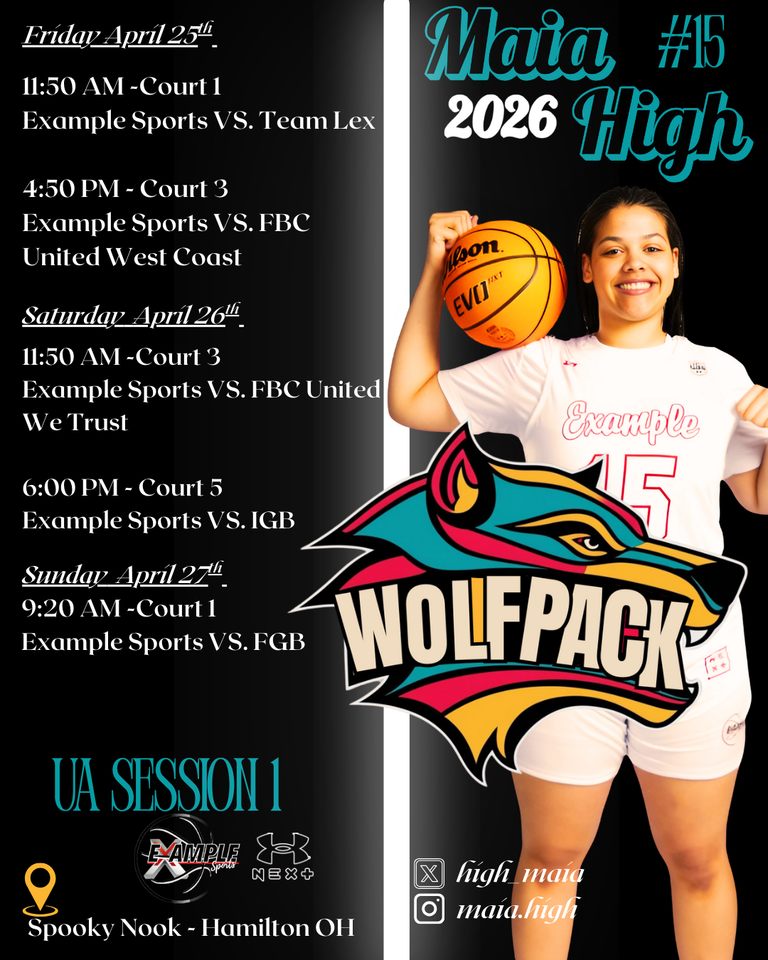 Maia High (@high_maia) on Twitter photo Excited for this weekend, GUAA session 1. Come watch me and my team (Example Sports 17UAA Wolfpack) compete.
<a href="/barrybradford3/">Barry Bradford</a> <a href="/ExampleSports3/">Example Sports AAU</a> Excited for this weekend, GUAA session 1. Come watch me and my team (Example Sports 17UAA Wolfpack) compete.
<a href="/barrybradford3/">Barry Bradford</a> <a href="/ExampleSports3/">Example Sports AAU</a>