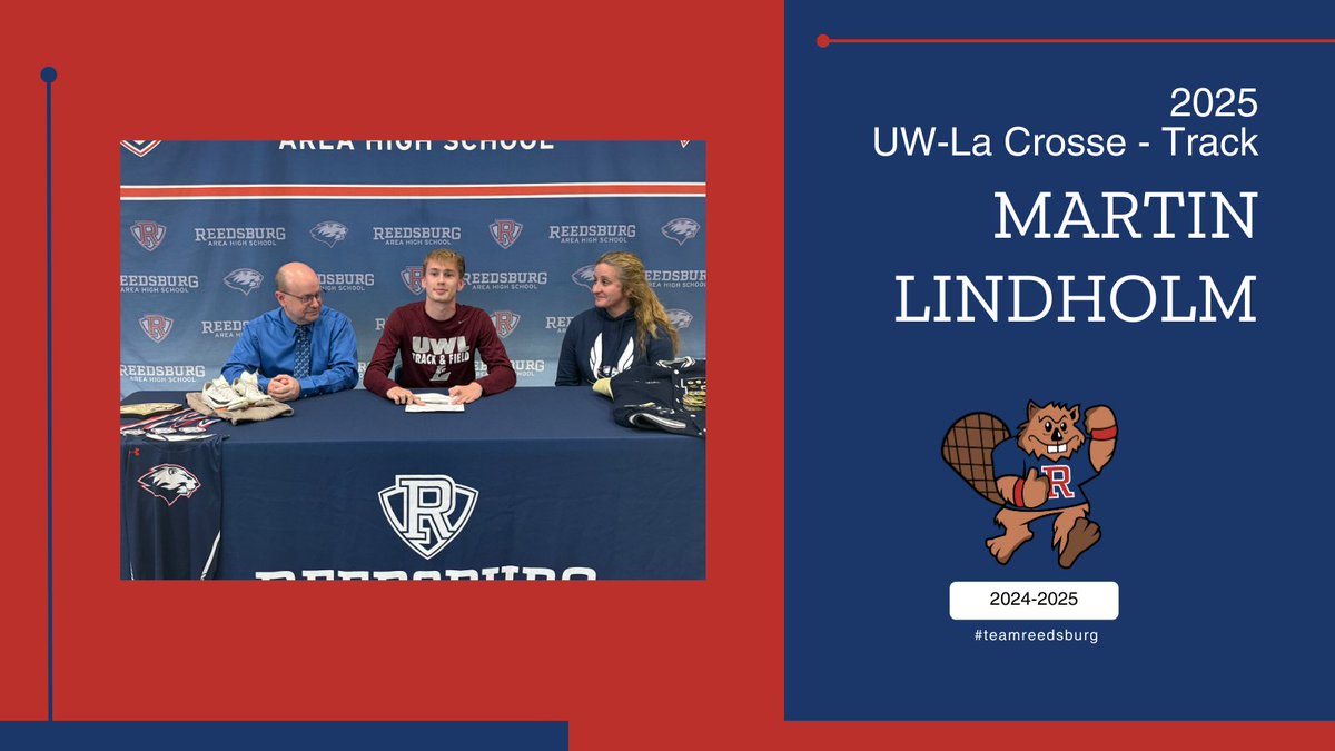 Congratulations to Martin Lindholm on signing to continue his education and compete in Track at UW-LaCrosse #reedsburgpride #teamreedsburg