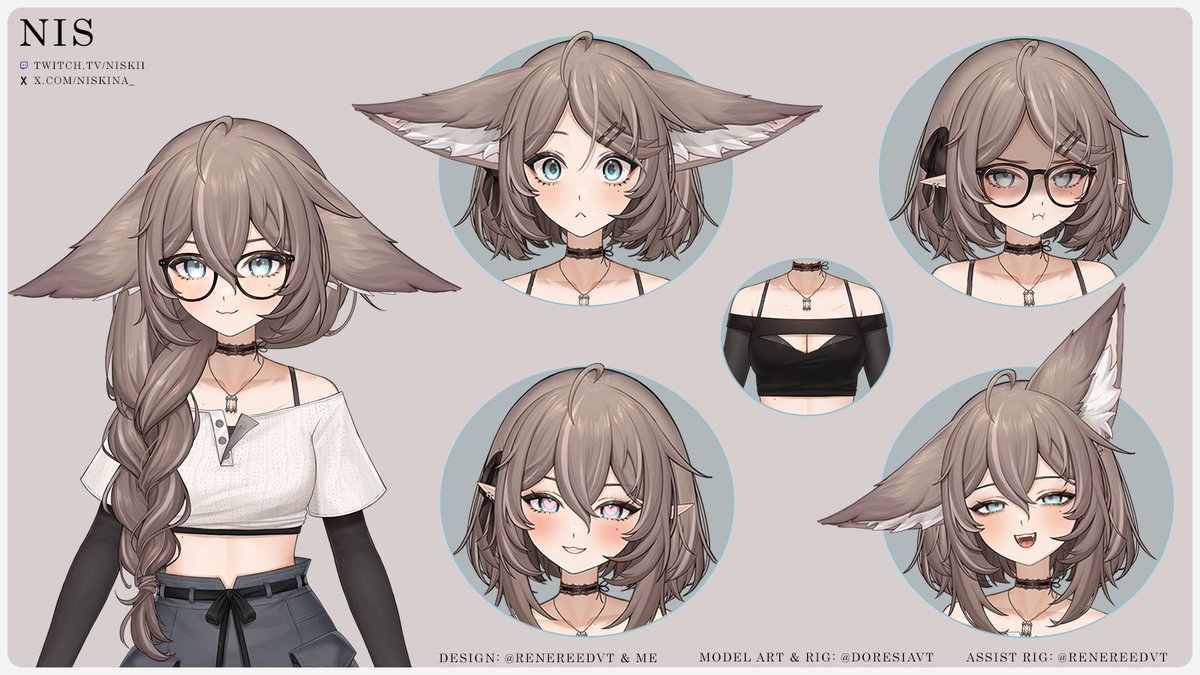 niskina_'s tweet image. ✧ - official reference sheet - ✧

hey, I'm Nis!! I stream a lot on Twitch

twitch: twitch.tv/niskii
socials: niskina.carrd.co
art tag: #niskinart

✧ #Vtuber #ENVtuber #VtuberUprising ✧