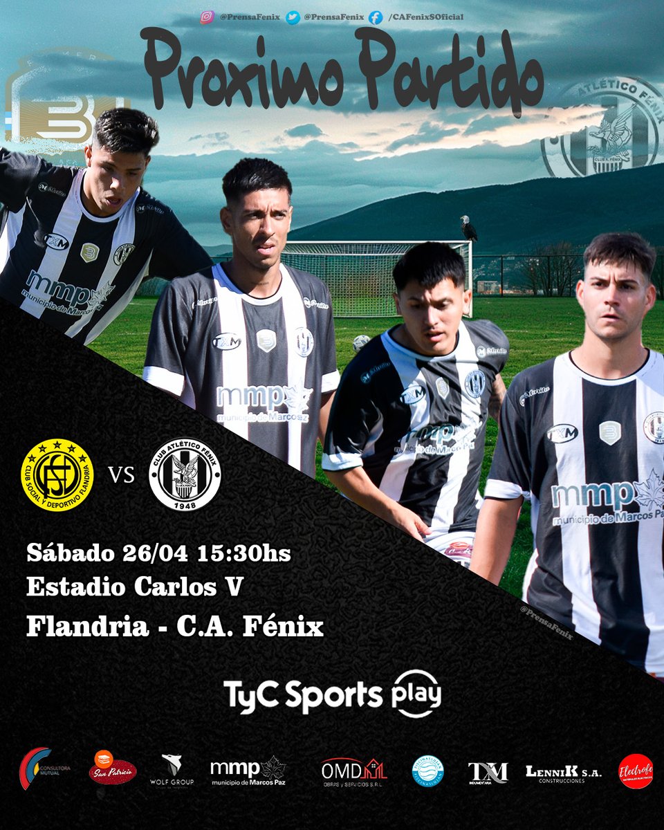 🇦🇷 Club Atlético Fénix-Prensa 🦅 (@prensafenix) on Twitter photo Próximo Partido
Apertura 2025 - Fecha 13
🕣 Sábado 26/04 15:30hs
⚽ Vs <a href="/CSyDFlandria/">Club Social y Deportivo Flandria</a>
🏟 Estadio Carlos V
⚖ Maximiliano López Monti
#VamosFénix🦅 Próximo Partido
Apertura 2025 - Fecha 13
🕣 Sábado 26/04 15:30hs
⚽ Vs <a href="/CSyDFlandria/">Club Social y Deportivo Flandria</a>
🏟 Estadio Carlos V
⚖ Maximiliano López Monti
#VamosFénix🦅