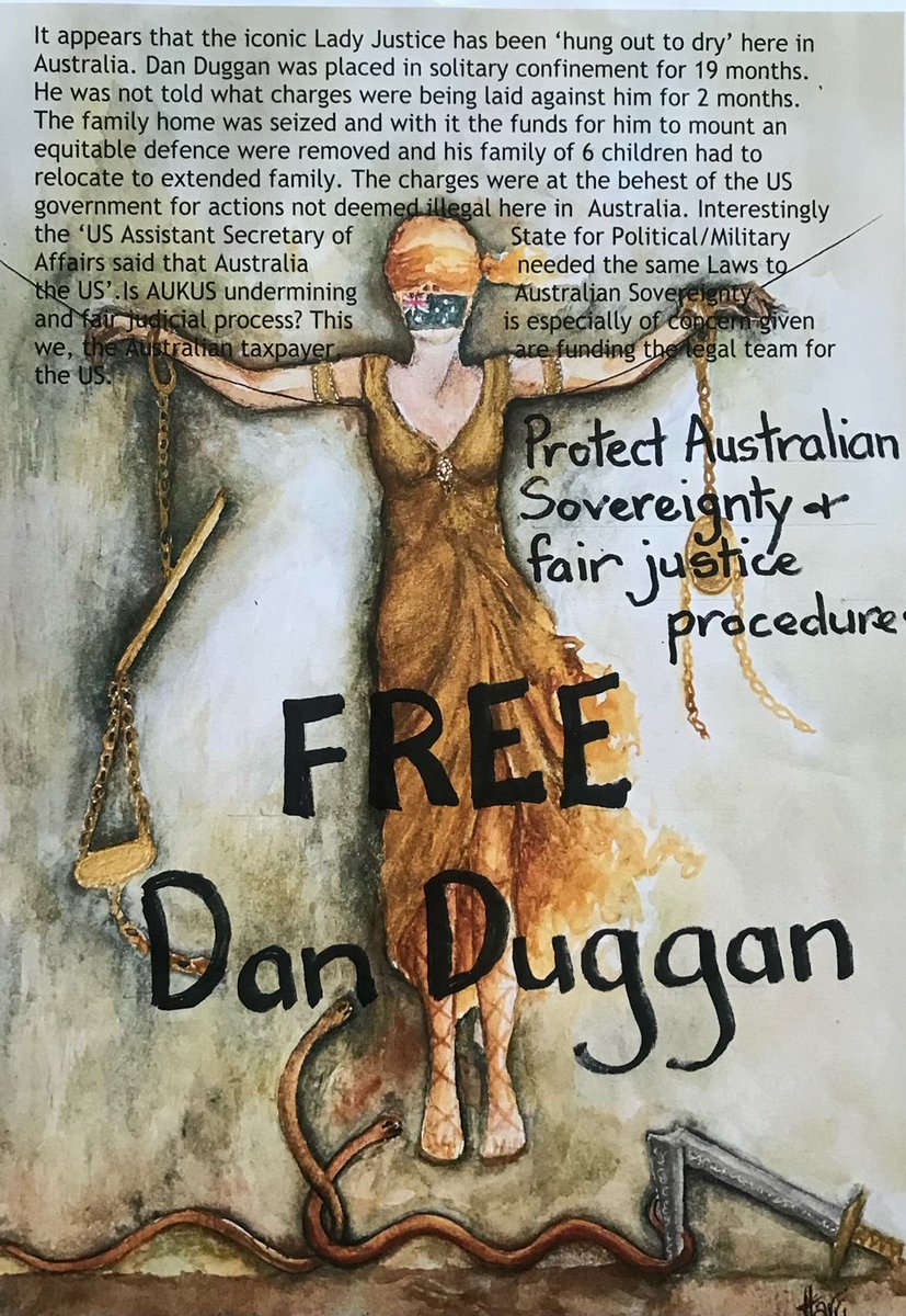 FreeDanDuggan's tweet photo. 916 days since Aussie father of six and veteran #FreeDanDuggan was thrown into maximum security with no Australian charges. Was he a human bargaining chip in the AUKUS negotiations, no matter how flimsy the 13-year-old case?  Was the Duggan family considered by Canberra a necessary sacrifice and collateral damage despite the obvious holes in this case?
#NotMyAustralia

#FreeDanDuggan has not been convicted of a crime, and the allegations against him by the US are deeply flawed and definitely do not stack up.

Please support this family’s Federal Court fight for justice and freedom: https://t.co/93c15Gd7FL

#HumanRights #EnoughIsEnough