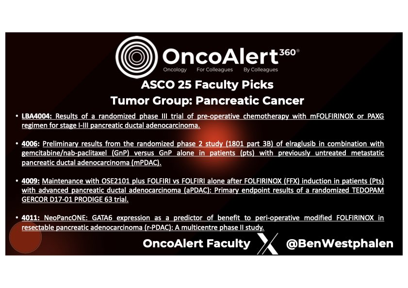 Ben Westphalen (@benwestphalen) on Twitter photo Looking very much forward to #ASCO2025 - did a first quick sweep thru the #PancreaticCancer orals and these are the ones I’m looking most forward to; also there is a great educational session on #pancsm 💜
<a href="/KReissMD/">Kim Reiss Binder (Kim Reiss)</a> <a href="/EileenMOReilly/">Eileen M O’Reilly</a> <a href="/graokane/">Grainne O'Kane</a> <a href="/OncoAlert/">OncoAlert</a> 🚨 Looking very much forward to #ASCO2025 - did a first quick sweep thru the #PancreaticCancer orals and these are the ones I’m looking most forward to; also there is a great educational session on #pancsm 💜
<a href="/KReissMD/">Kim Reiss Binder (Kim Reiss)</a> <a href="/EileenMOReilly/">Eileen M O’Reilly</a> <a href="/graokane/">Grainne O'Kane</a> <a href="/OncoAlert/">OncoAlert</a> 🚨