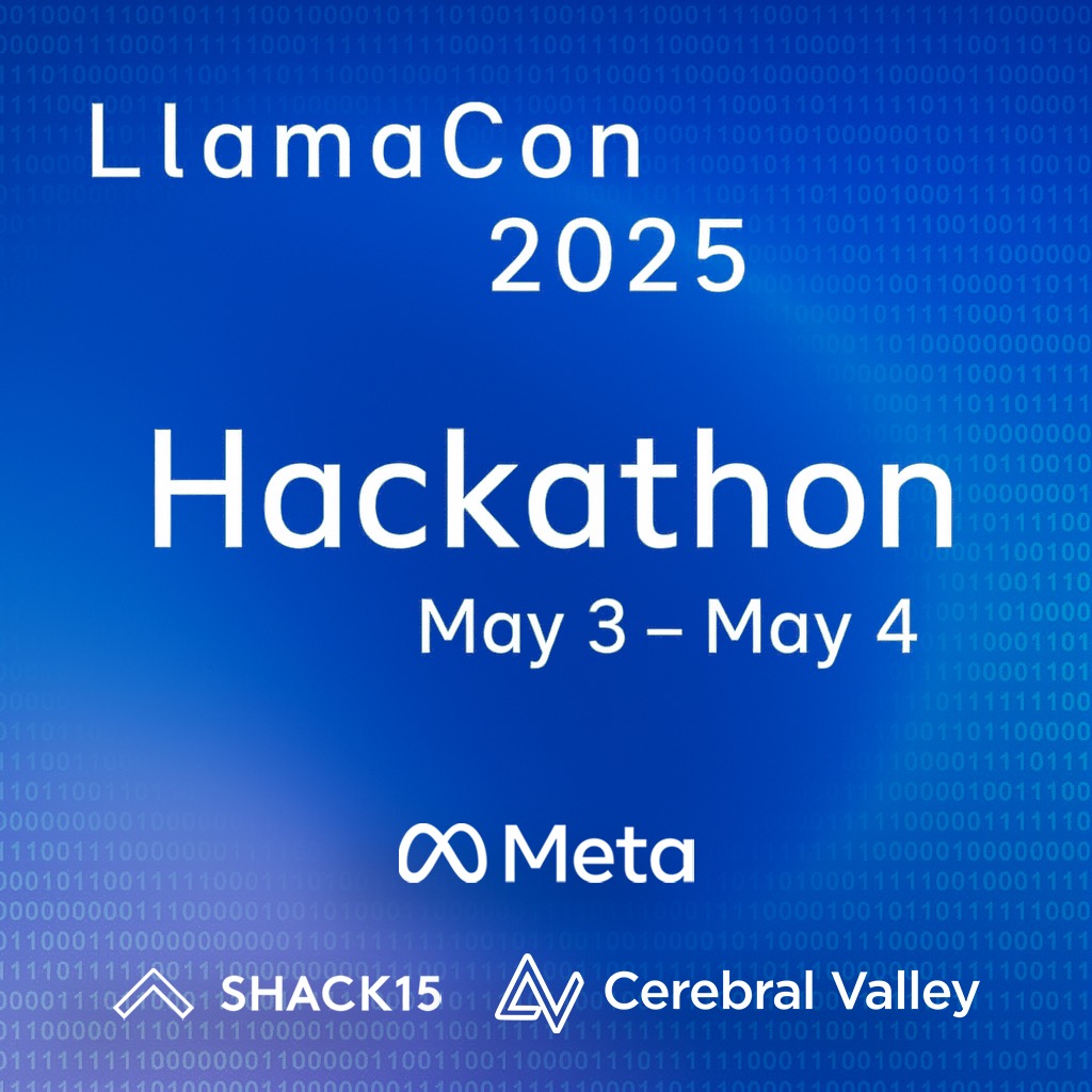 Nebius AI Studio (@nebiusaistudio) on Twitter photo We’re super excited to be supporting Meta’s upcoming LlamaCon hackathon with <a href="/MetaforDevs/">Meta for Developers</a> and <a href="/cerebral_valley/">Cerebral Valley</a> on May 3rd-4th in SF!
This is going to be one of the best AI events of the year, and we’re excited to see what you build! We will also be providing GPUs for all We’re super excited to be supporting Meta’s upcoming LlamaCon hackathon with <a href="/MetaforDevs/">Meta for Developers</a> and <a href="/cerebral_valley/">Cerebral Valley</a> on May 3rd-4th in SF!
This is going to be one of the best AI events of the year, and we’re excited to see what you build! We will also be providing GPUs for all