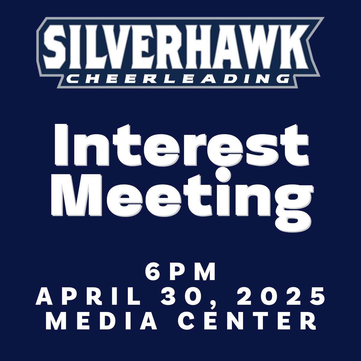 Lake Howell Athletics (@lhhs_athletics) on Twitter photo 📢Attention Parents/Students: CHEERLEADING Interest Meeting next Wednesday! Meet the Coach and Tryout Info!
<a href="/lake_howell/">Lake Howell High</a> @Ihhssga @southseminoleacademy @twms_ptsa #WeAreOne #HawkFamily #CommitmentToExcellence 📢Attention Parents/Students: CHEERLEADING Interest Meeting next Wednesday! Meet the Coach and Tryout Info!
<a href="/lake_howell/">Lake Howell High</a> @Ihhssga @southseminoleacademy @twms_ptsa #WeAreOne #HawkFamily #CommitmentToExcellence