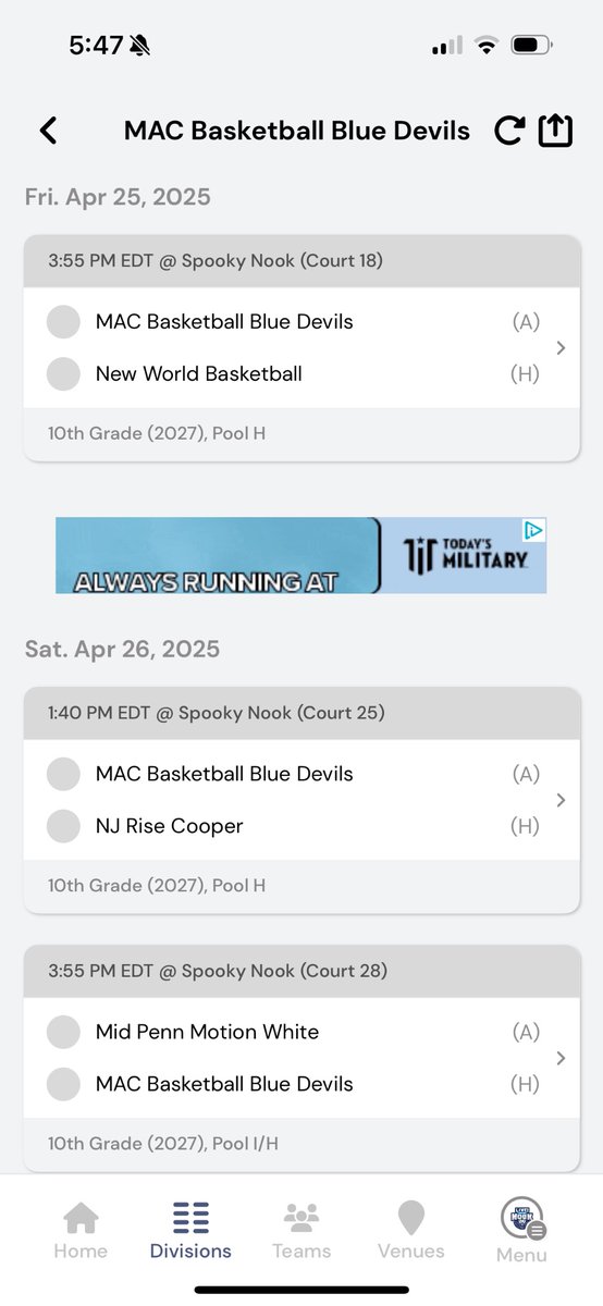 Mac BlueDevils 2027 Friday/Saturday schedule Live at the Nook this weekend in Manheim, PA. Excited to see the girls compete!
#BlueDevils