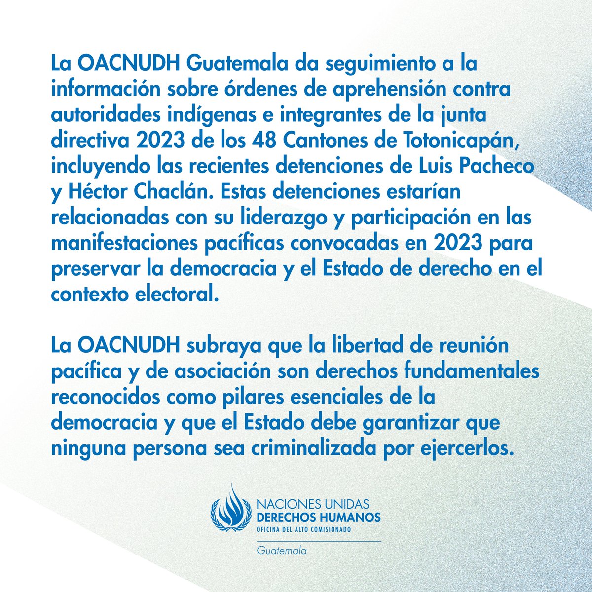 El Estado debe garantizar que ninguna persona sea perseguida penalmente por ejercer el #derecho a la reunión pacífica.   1/3
