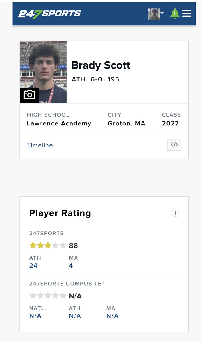Brady Scott 2027 - Athlete (@bradyscott2027) on Twitter photo Grateful to be ranked a 3⭐️by <a href="/247Sports/">247Sports</a> and the #24 ATH in the Nation‼️
<a href="/BrianDohn247/">BrianDohn247</a> <a href="/BrandonHuffman/">Brandon Huffman</a> <a href="/Andrew_Ivins/">Andrew Ivins</a> <a href="/ChadSimmons_/">ChadSimmons</a> <a href="/adamgorney/">Adam Gorney</a> <a href="/CraigHaubert/">Craig Haubert</a> <a href="/ScoutingNE/">Coach Silva</a> <a href="/TheUCReport/">Billy Tucker</a> <a href="/CoachJeffMoore/">Coach Jeff Moore</a> Grateful to be ranked a 3⭐️by <a href="/247Sports/">247Sports</a> and the #24 ATH in the Nation‼️
<a href="/BrianDohn247/">BrianDohn247</a> <a href="/BrandonHuffman/">Brandon Huffman</a> <a href="/Andrew_Ivins/">Andrew Ivins</a> <a href="/ChadSimmons_/">ChadSimmons</a> <a href="/adamgorney/">Adam Gorney</a> <a href="/CraigHaubert/">Craig Haubert</a> <a href="/ScoutingNE/">Coach Silva</a> <a href="/TheUCReport/">Billy Tucker</a> <a href="/CoachJeffMoore/">Coach Jeff Moore</a>