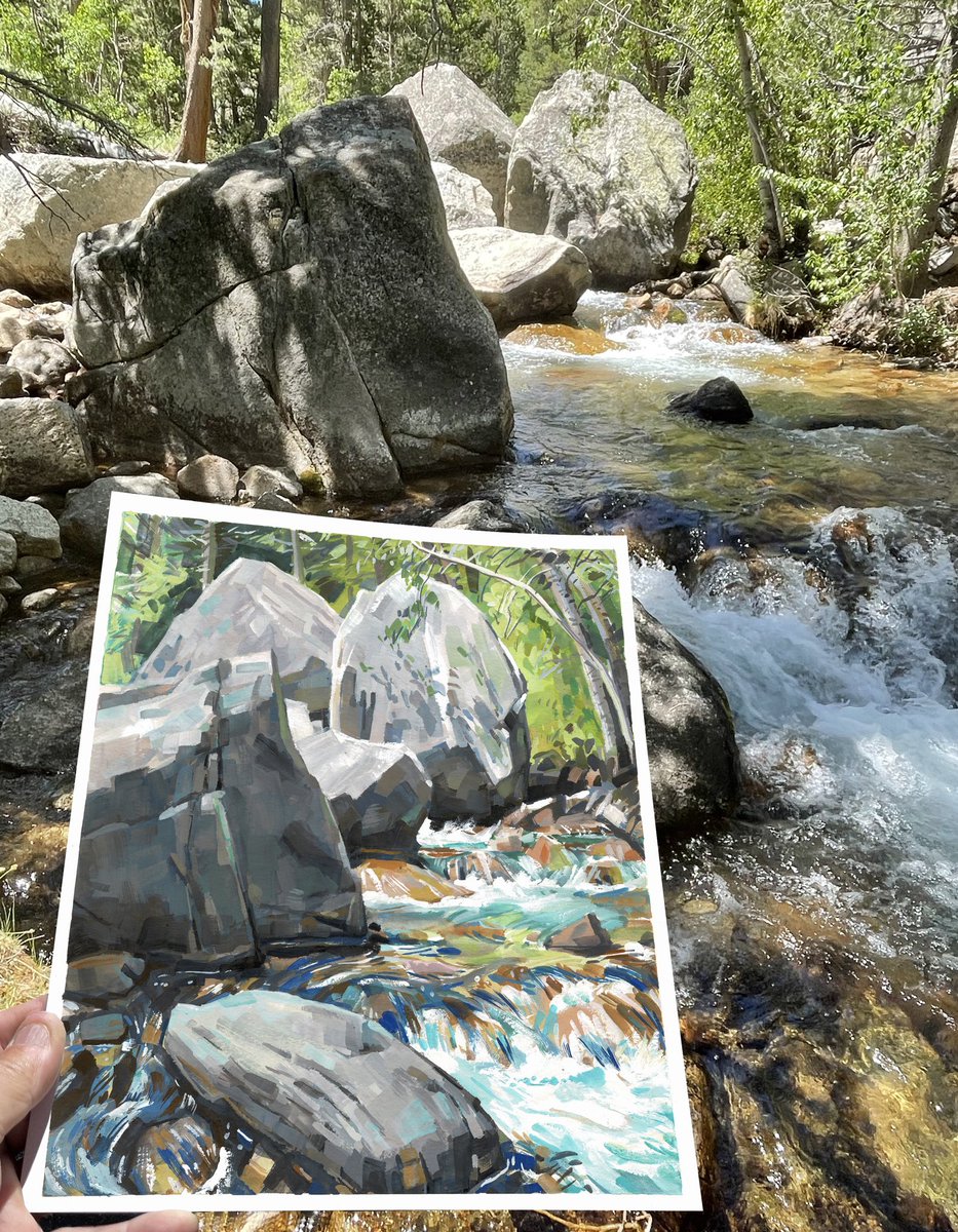 garygeraths's tweet image. Was up in the eastern Sierras Nevada mountains wandering up and down steam beds and mountain trails luging around my painting gear and slopping gouache paint onto panels. Had a great time.