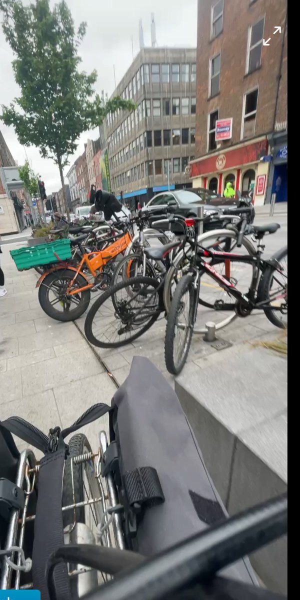 Is there enough bike parking in Limerick city centre? This and one other set of 4 racks on O’Connell Street fully used around lunch time today. Luckily Arthur’s Quay Shopping centre had a bit of space on their racks by the side.