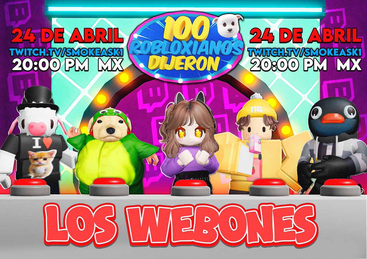 twitch.tv/smokeask1 👈🏻😎 Y claro que tendremos a los Webones que se enfrentarán a los papu panas Mañana a las 8pm hora CDMX no se lo pueden perder 👀