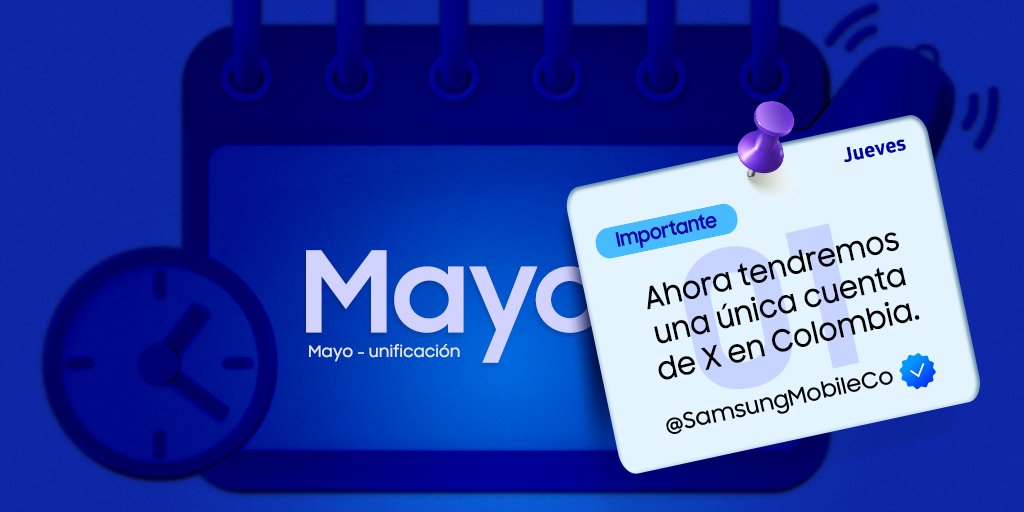 ¡Anuncio importante! Unificaremos nuestras cuentas oficiales de X en un único perfil. Síguenos en SamsungMobileCo para que no te pierdas nada. 📅 😬