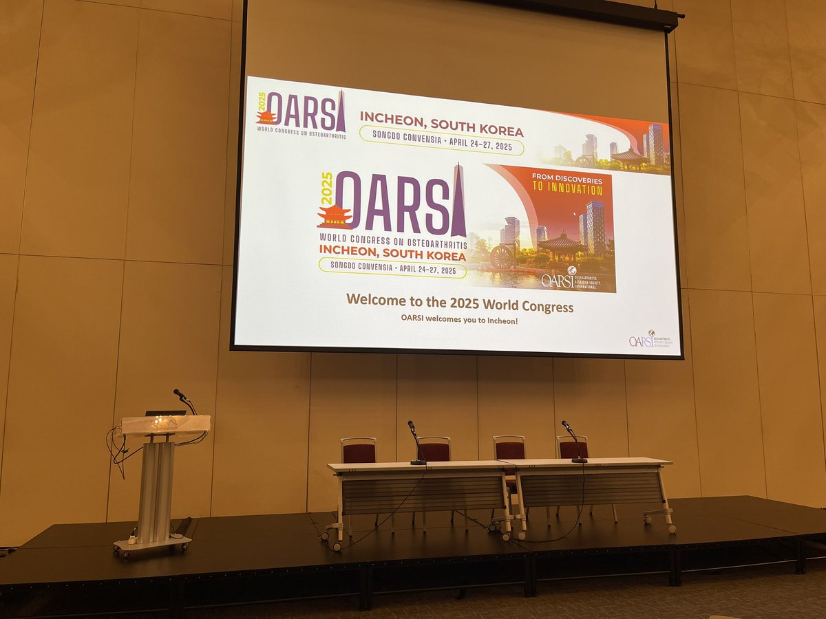 Ready to kick off OARSI 2025 in Incheon, Korea! Starting the meeting with a terrific workshop on Sex Differences in OA. Excited for a great conference! #OARSI2025