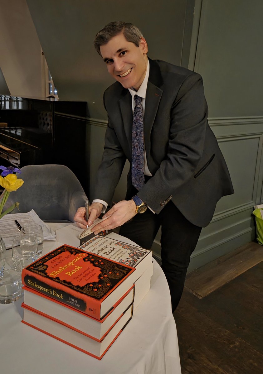 DrCLaoutaris's tweet photo. What an incredible way to celebrate Shakespeare's Birthday! LOVED talking to the amazing people at the Whitefriars Club about Shakespeare's Book @The_Globe's Swan Balcony Room! It's the first reviving an old Whitefriars tradition of Shakespeare events; I hope the first of many!! https://t.co/v7aZtvUxV3