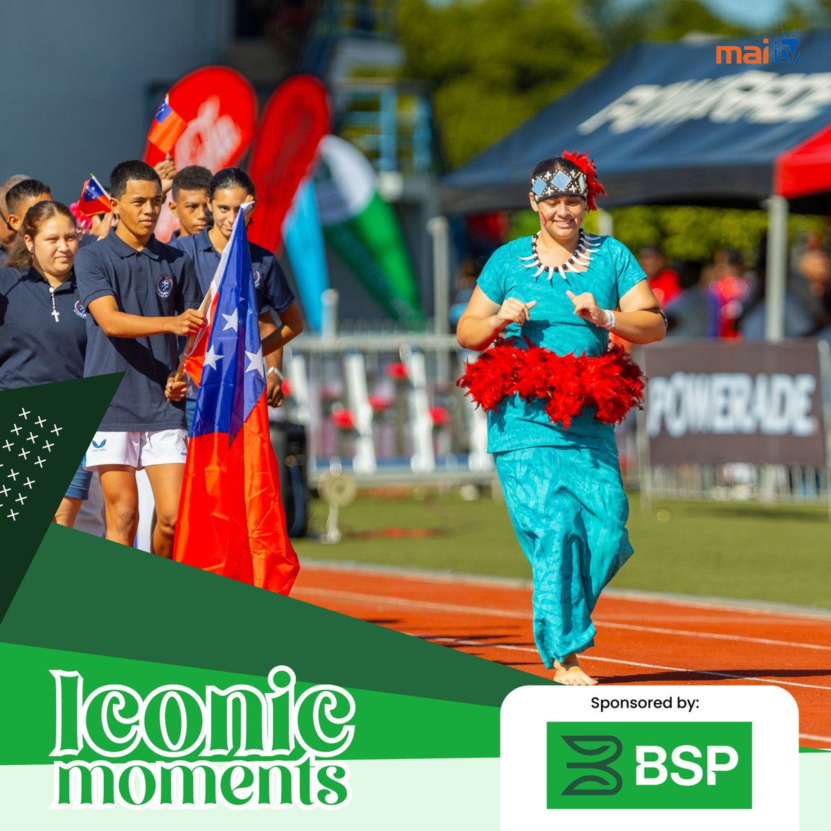 maitvfiji's tweet image. 🌺✨ Stepping into the spotlight with vibrant colors and unstoppable spirit! The Samoa team makes their debut at the 2025 Coca-Cola Games, ready to showcase their talent and pride! Let the games begin! 🇼🇸🇫🇯 #BankSouthPacific #PathToProsperity