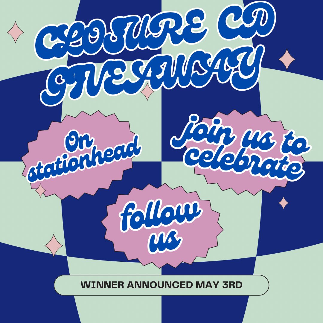 ONE WEEK SINCE CLOSURE IS OUT !!!
come celebrate with us during the stream TOMORROW !! we'll be breaking down each song and discussing the ep in chat!
join any time within the three hour stream to be entered into winning your own CLOSURE CD