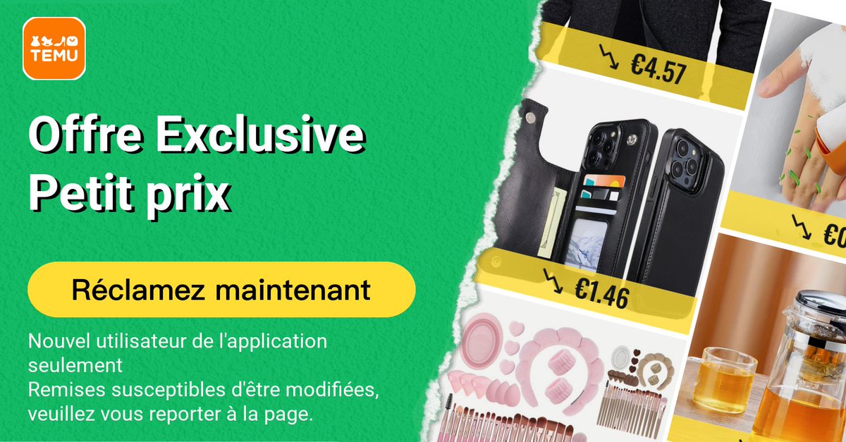 ⭐️ Appuyez sur le lien offre exclusive temu.to/k/ecpkfotuxpz pour obtenir des art disponibles qu'ici. Faiune offre exclusive dans l'application Temu ici : app.temu.com/m/nuhtb2g5krg
Encore une surprise pour vous ! Cliquez sur temu.to/k/ea3m9n9z7rf pour gagner ensemble avec moi !