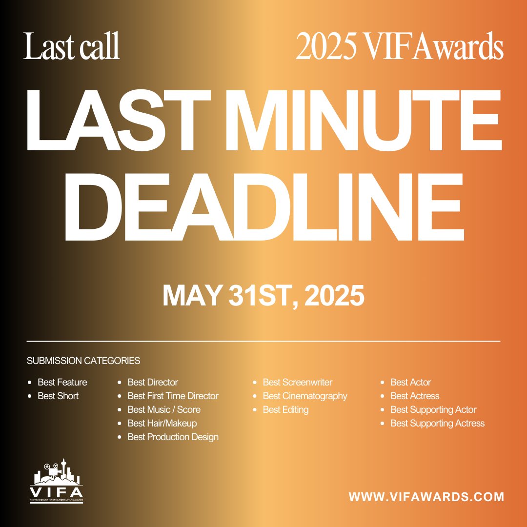 VIFAwards are still accepting submissions until May 31st!