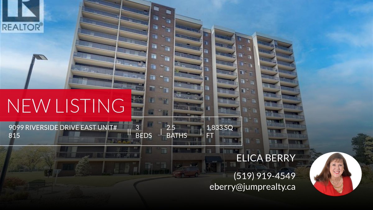 BerryElica's tweet image. 📍 New Listing 📍 Take a look at this fantastic new property that just hit the market located at 9099 Riverside Drive East Unit# 815 in Windsor. Reach out here or at (519) 919-4549 for more information

Elica Berry... homeforsale.at/9099_RIVERSIDE…