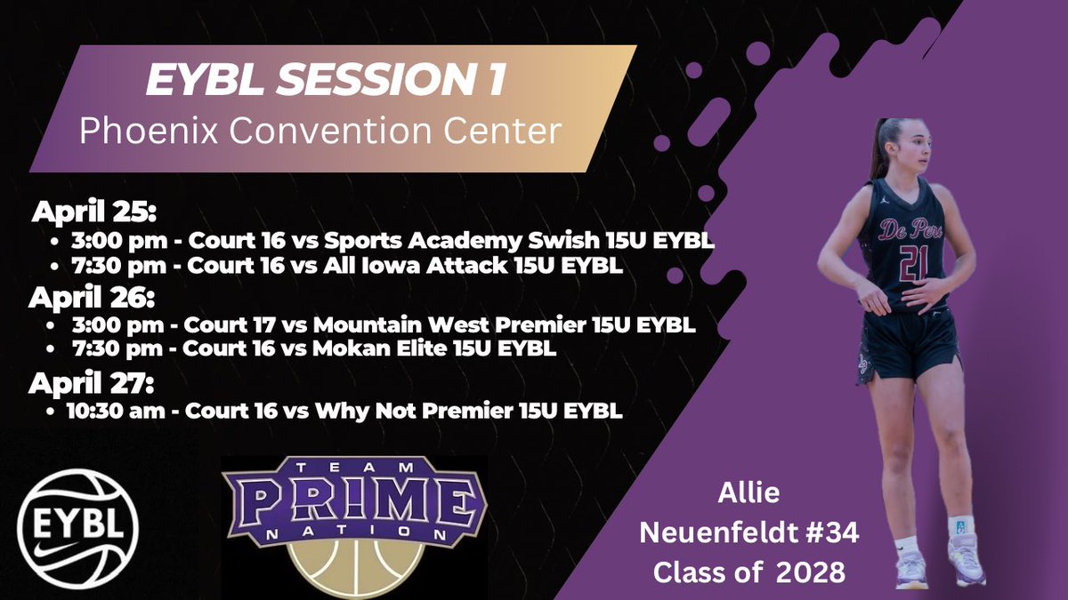 Allie Neuenfeldt (@allieneuenfeldt) on Twitter photo Phoenix here we come!! EYBL Session 1 this weekend! Canβt wait!
<a href="/WiFlightElite/">Team PRIME Nation GEYBL</a> Phoenix here we come!! EYBL Session 1 this weekend! Canβt wait!
<a href="/WiFlightElite/">Team PRIME Nation GEYBL</a>