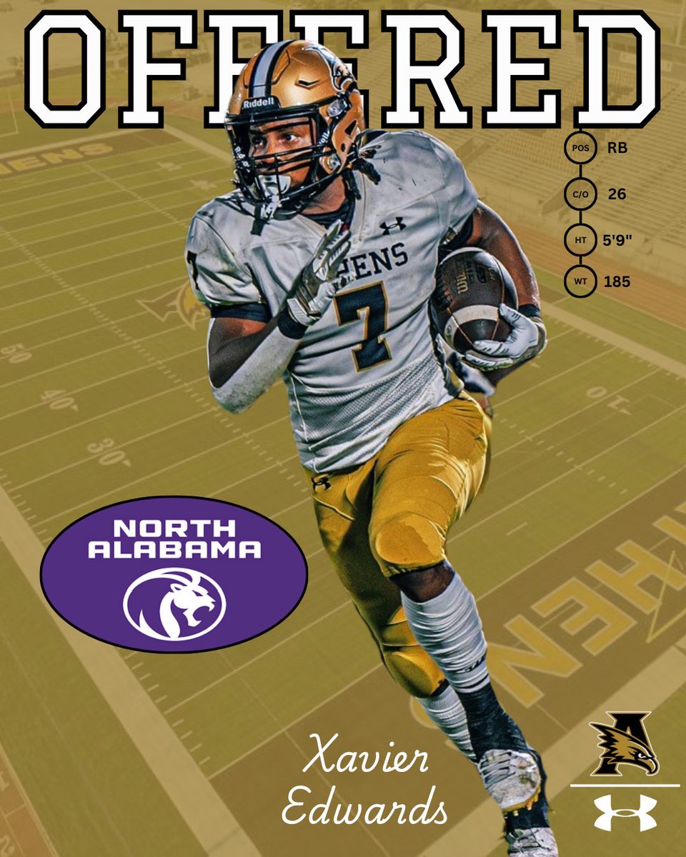 Athens Recruiting (@recruitathens) on Twitter photo Congratulations to <a href="/Xedwards8/">Xavier Edwards</a> on being (re)offered today by North Alabama. #TPW #RecruitAthens Congratulations to <a href="/Xedwards8/">Xavier Edwards</a> on being (re)offered today by North Alabama. #TPW #RecruitAthens