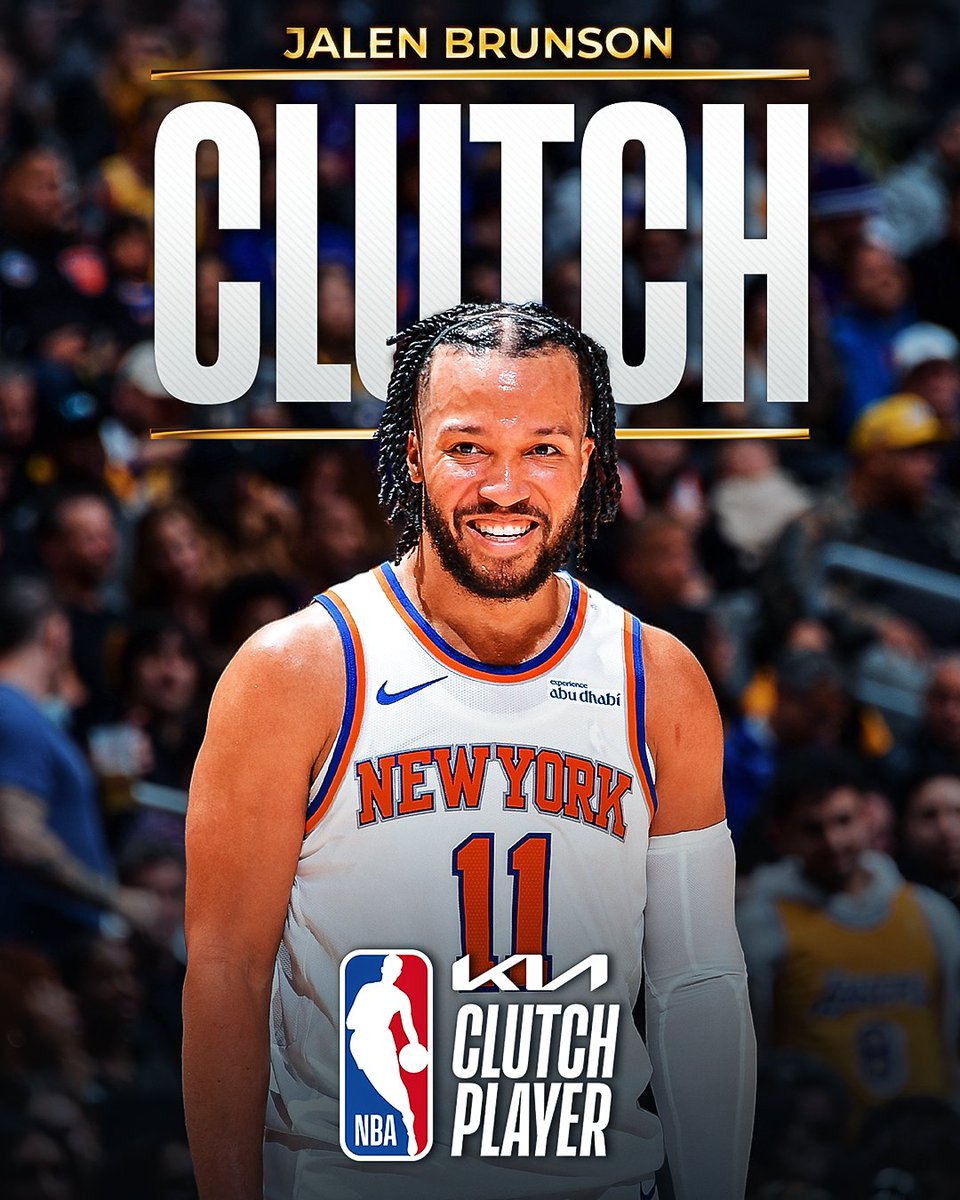 The 2024-25 Kia NBA Clutch Player of the Year is... Jalen Brunson!

#NBAAwards | #KiaClutch | <a href="/Kia/">Kia America</a>