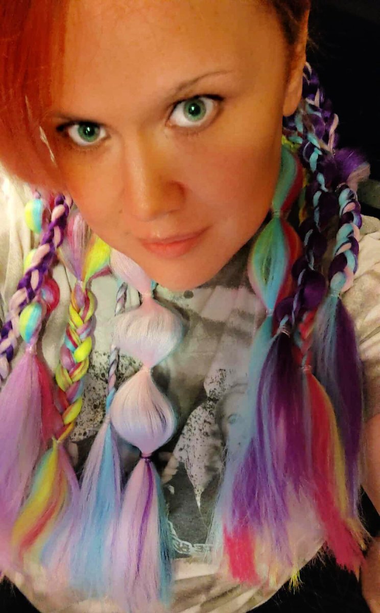 Playing with some hair falls I made. Make-up free. Don't laugh.