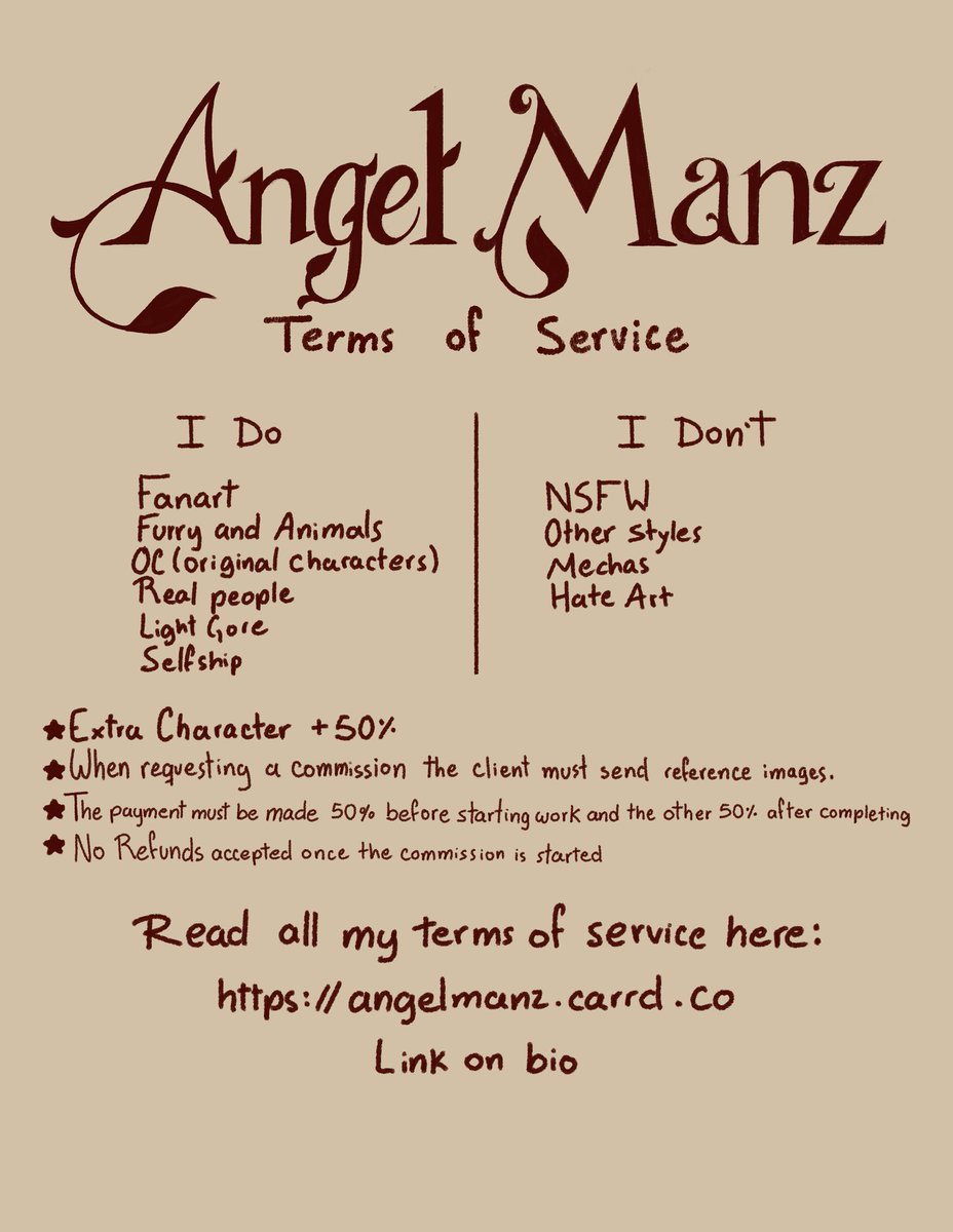 <a href="/Euly_y/">Eulyy 🌷</a> Muchísimas gracias por el espacio🤎
Estos son solo algunos ejemplos pero recomiendo leer mi carrd (link en bio)