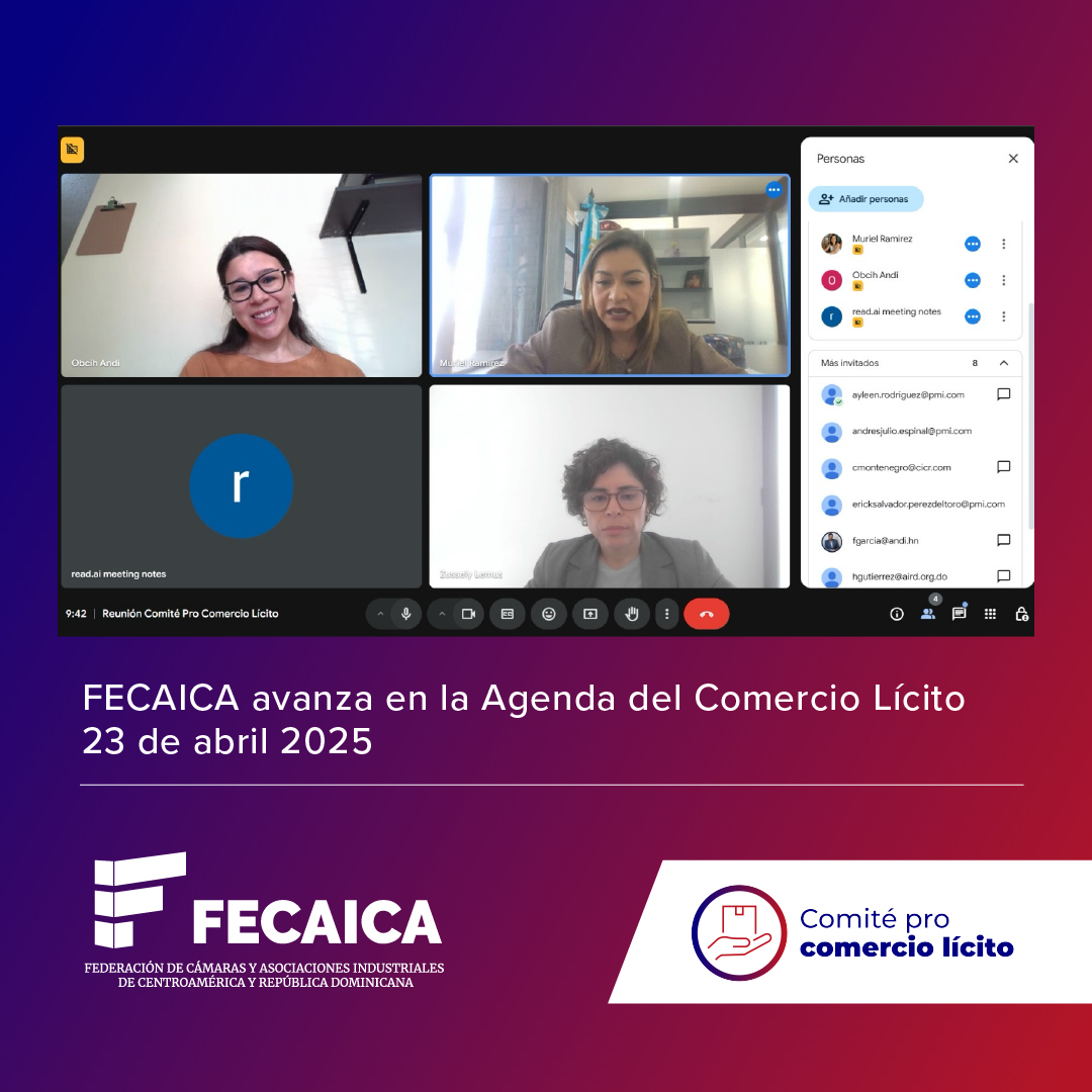 Hoy, 23 de abril 2025, el Comité Pro Comercio Lícito de FECAICA se reunió para poder avanzar en temas de interés nacional y regional. 
Impulsamos la competitividad regional, alcanzar consensos en pro del desarrollo industrial. 

#Fecaica #Comerciolícito #desarrolloindustrial