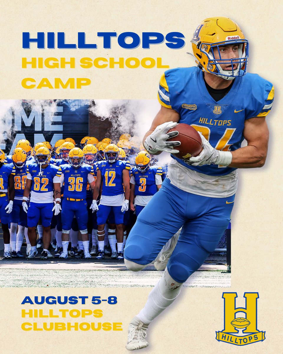 Registration now open for our High School Camp!

Join us August 5-8 and get prepped for your high school season. 

REGISTER HERE: saskatoonhilltops.com/page/show/7874…