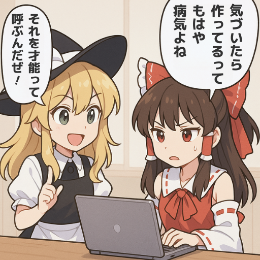 努力は、夢中に勝てない。
#ゲーム作る霊夢 