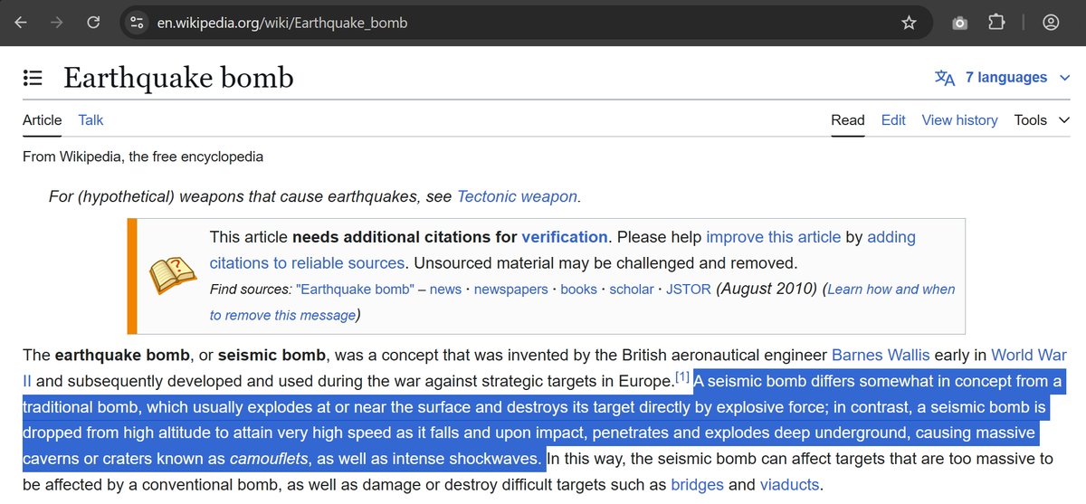 'Deprem bombasi' yuzeyde patlayandan farkli olarak once yerin dibine gidip orada patliyormus.