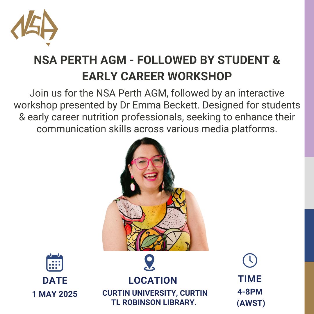 ⌛Final reminder to register for this unique workshop! 

Don't miss out - register now ▶️ow.ly/gtn050VlbRw

#NutritionSocietyAUS #registernow