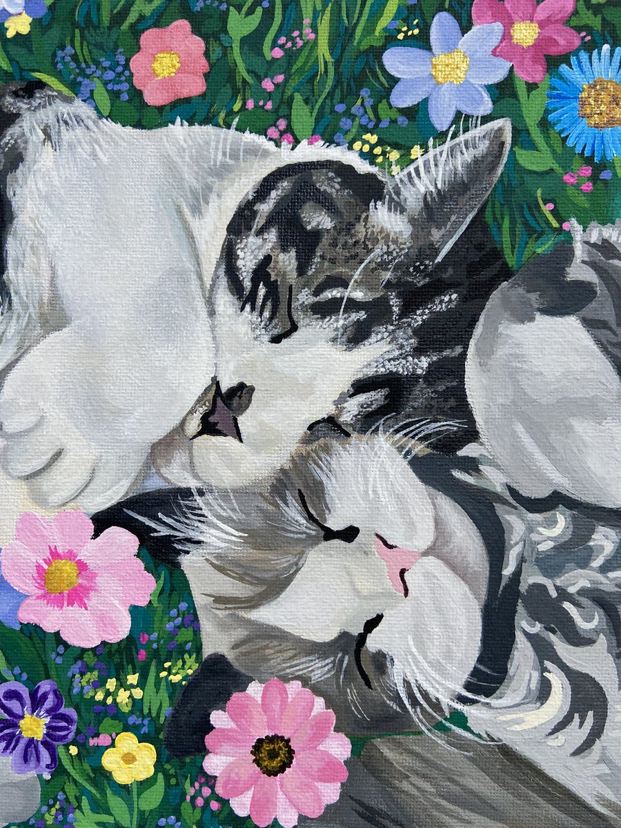 Commissioned piece I forgot to post😅 on a 12” by 16” canvas 💐