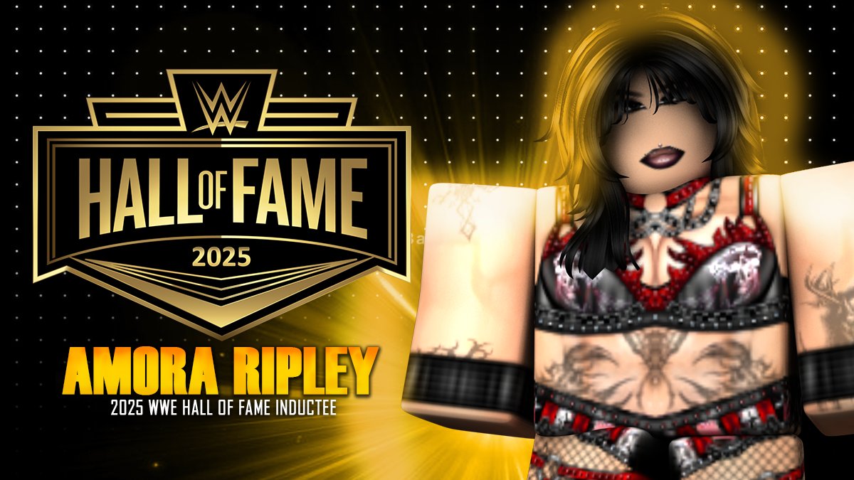 _WWERoblox's tweet image. FIRST #WWEHOF INDUCTEE!
The Eradicator.. Former Women's World Champion, Women's Tag Champion @AmoraRipleyRW has OFFICIALLY been Inducted into the 2025 Hall of Fame Class.
#WWE2k25