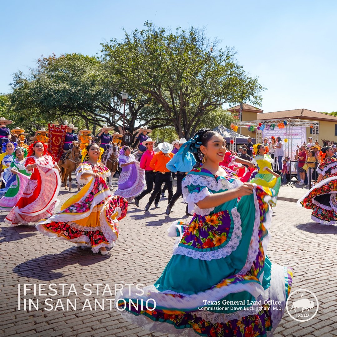 Texas General Land Office (@txglo) on Twitter photo Get ready, Texans, because today is the kickoff of <a href="/FiestaSA/">Fiesta San Antonio</a>!
This 11-day annual celebration honors the heroes of the Alamo, Goliad, and the Battle of San Jacinto.
Be sure to witness the Battle of Flowers Parade and all of the other exciting festivities! Get ready, Texans, because today is the kickoff of <a href="/FiestaSA/">Fiesta San Antonio</a>!
This 11-day annual celebration honors the heroes of the Alamo, Goliad, and the Battle of San Jacinto.
Be sure to witness the Battle of Flowers Parade and all of the other exciting festivities!