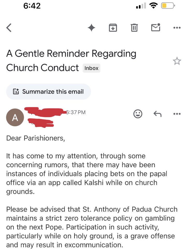 ClownWorld's tweet photo. Imagine having to go to a new Church because you were betting on the Pope...😬 https://t.co/hnwEVunwvh
