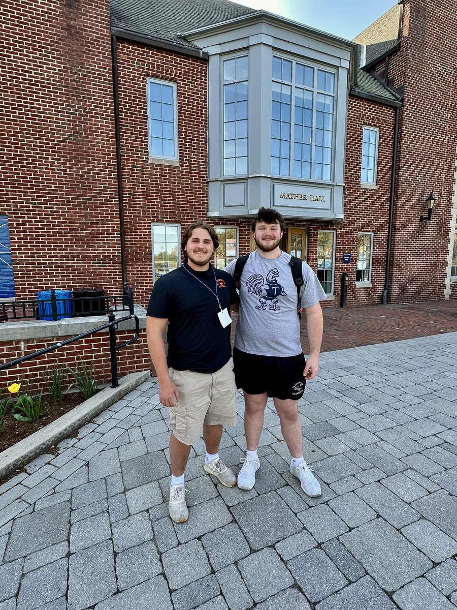 Thank you <a href="/TrinCollFB/">Trinity College Football</a> and <a href="/CoachDevanney/">Jeff Devanney</a> for an awesome Jr day! I enjoyed the tour of the beautiful campus and facilities. Thank you for your time. Can’t wait to compete this summer at camp! <a href="/CoachSimmonsC/">Coach Chris Simmons</a> <a href="/_coachdwilliams/">Denver Williams</a> <a href="/CoachAcq/">Lew Acquarulo</a> <a href="/austin_mcgoey/">Austin McGoey</a> <a href="/TrinFootball/">Trinity Football</a> <a href="/RidgefieldFball/">Ridgefield Football</a>