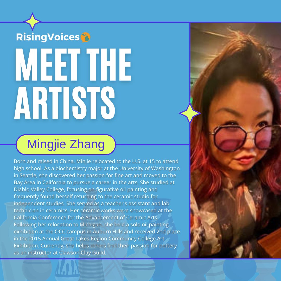 Meet us at Clawson Clay Guild on April 25 from 6-8:30 p.m. for our first Artist Salon event as part of our Rising Voices Amplify Series. 

The event is generously co-sponsored by the Clawson Clay Guild and is free of charge for all attendees.

RSVP online: bit.ly/RVArtistSalon1