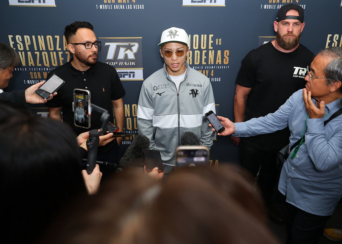 GabeJRivas's tweet photo. Successful media workout today in Los Angeles with Japanese pound-for-pound icon @naoyainoue_410 👹🥊

#TopRank #InoueCardenas https://t.co/5Az0BOtkJp