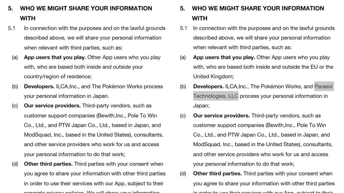 【CoinPost Terminal速報】

ポケモンのクラウドサービス「Pokémon HOME」
日本語版以外のプライバシーポリシーが更新され、追加の開発者として『Parasol』が加わった。

ParasolはSUI関連のMysten Labsが買収したWeb3ゲームインフラ企業。
