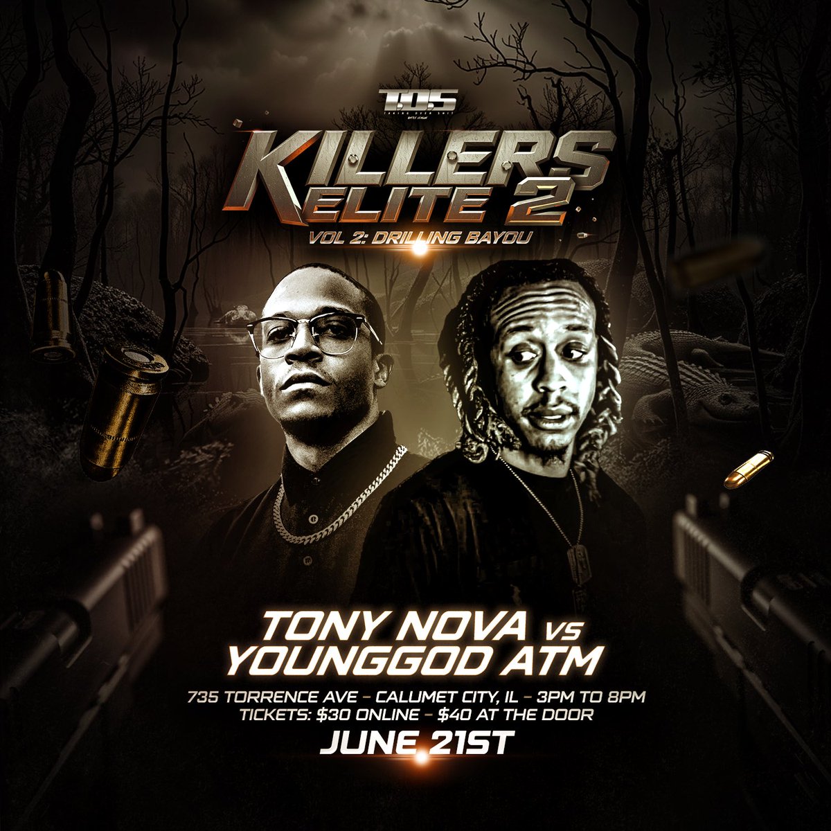 TosBattleleague's tweet image. Taking Over Shit Battle League T.O.S Presents: “Killers Elite Vol 2: Drilling Bayou” 

Public Service Announcement‼️
 @NovasEmpire313 vs @YounggodATM 

Killers Elite 2 Drilling Bayou | June 21st | 3pm -8pm 

🎟️ Killers Elite Vol 2: Drilling Bayou eventbrite.com/e/killers-elit… 🎟️